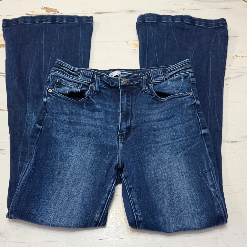 KanCan High Rise Dark Wash Flare Jeans - Picture 2 of 15